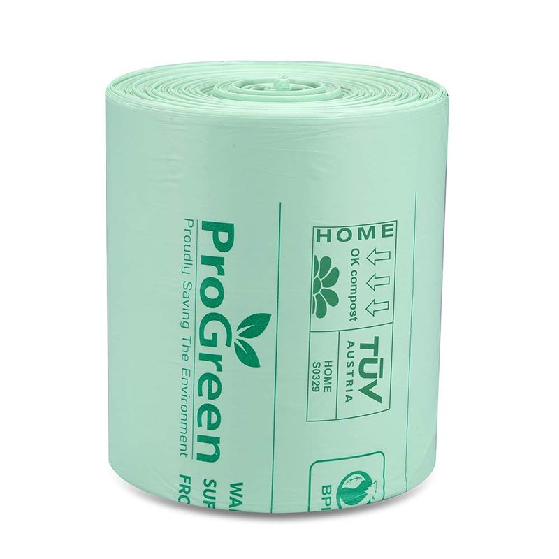 ProGreen Compostable Trash Bags, Extra Thick, Compost Kitchen Bin Bags, Food Scraps Yard Waste Bags, ASTM D6400 BPI and TÃœV AUSTRIA Certified (6 Gallon, Pack of 100) - Image 3